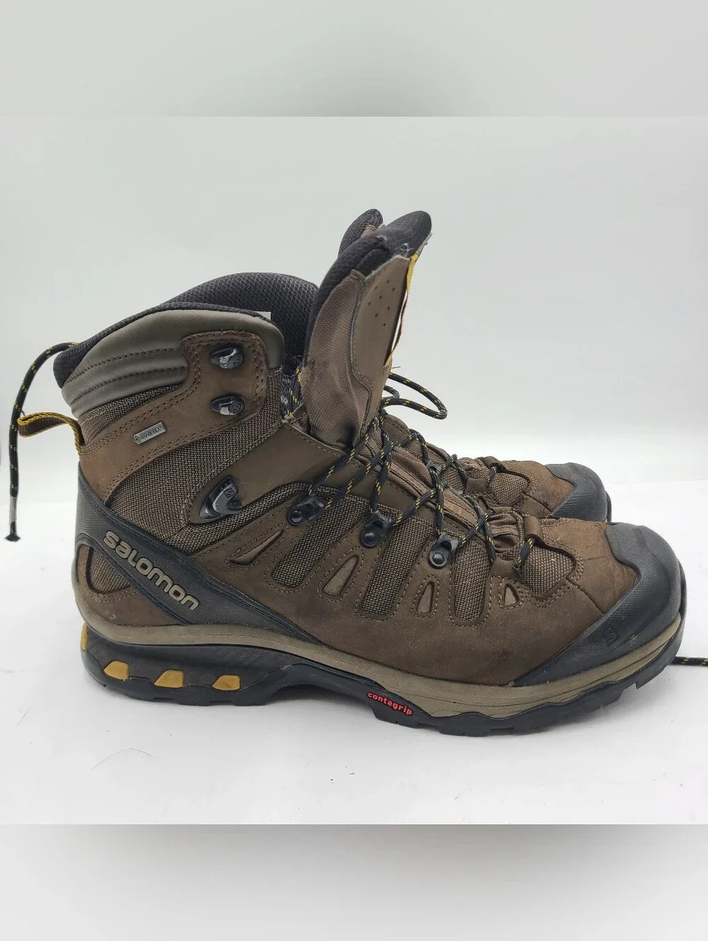 B38 Salomon Men's 13 Fossil Rain Quest 4D 2 Gtx Goretex Hiking Boots Outdoor LF1